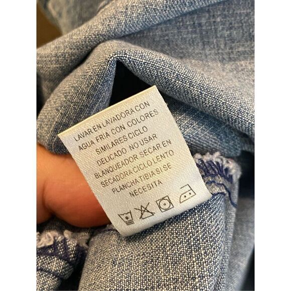 Roper Western Biker Blue Denim Fringed Vest Women’s Size XL - Picture 7 of 10